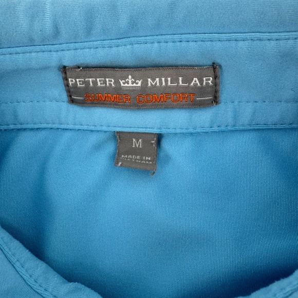 Peter Millar Polo Shirt Mens M Blue Summer Comfort Regions Tradition Shoal Creek - Picture 5 of 11